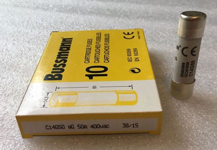 Original 50A 400V Bussmann Fuse Link C14G50 Cylindrical Fuse