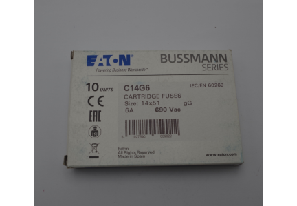 gG 690V 6A Cylindrical fuse links C14G6 Bussmann Fuse 